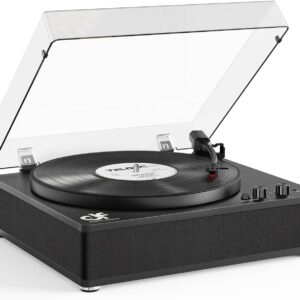 Vintage Record Player Black