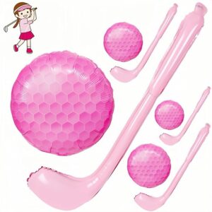 Pink Golf Clubs Foil Balloons