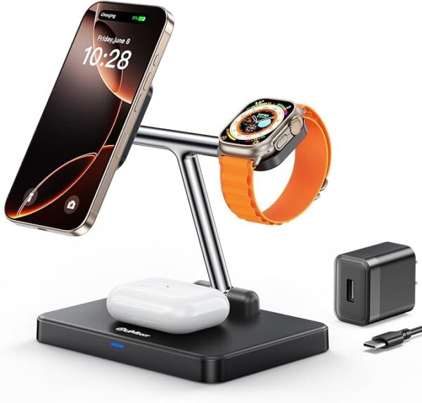 DUMTERR 3 in 1 Foldable Wireless Charging Station