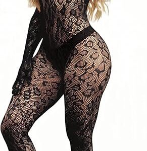 YIINHEY One Piece Fishnet Bodysuit