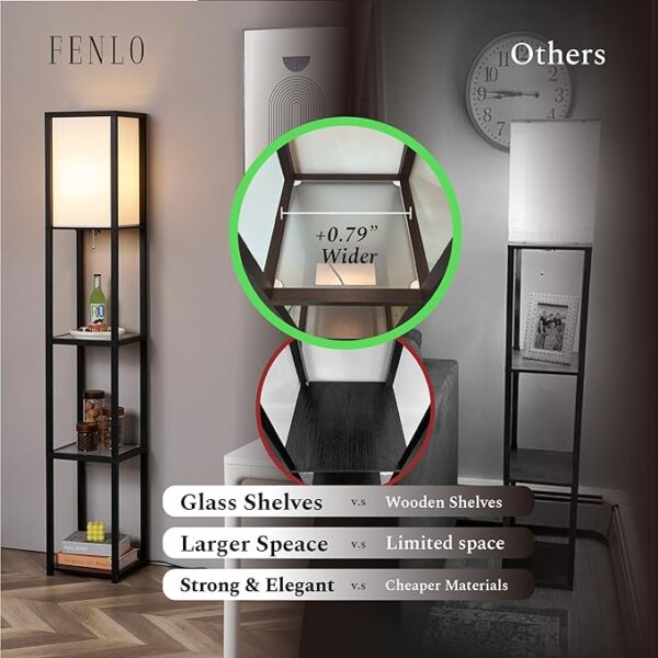 FENLO Floor Lamp with Shelves - Image 4