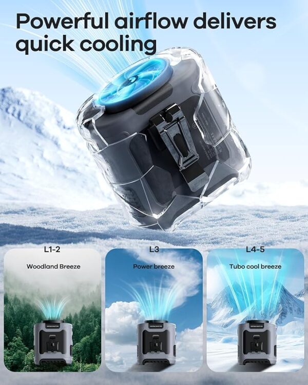 Morsisho10000mAh Portable Waist Clip on Fan - Image 2