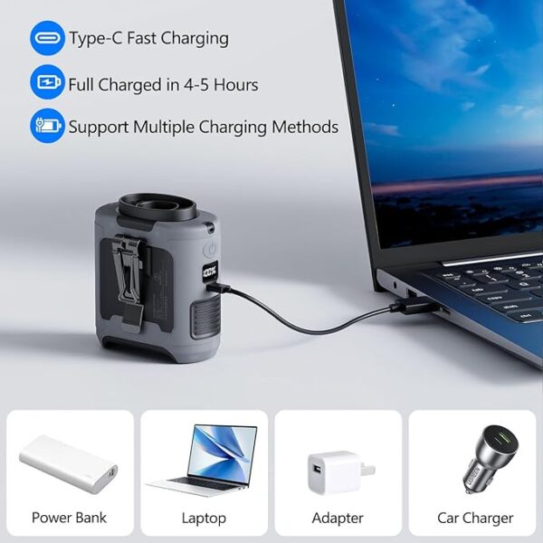 Morsisho10000mAh Portable Waist Clip on Fan - Image 3
