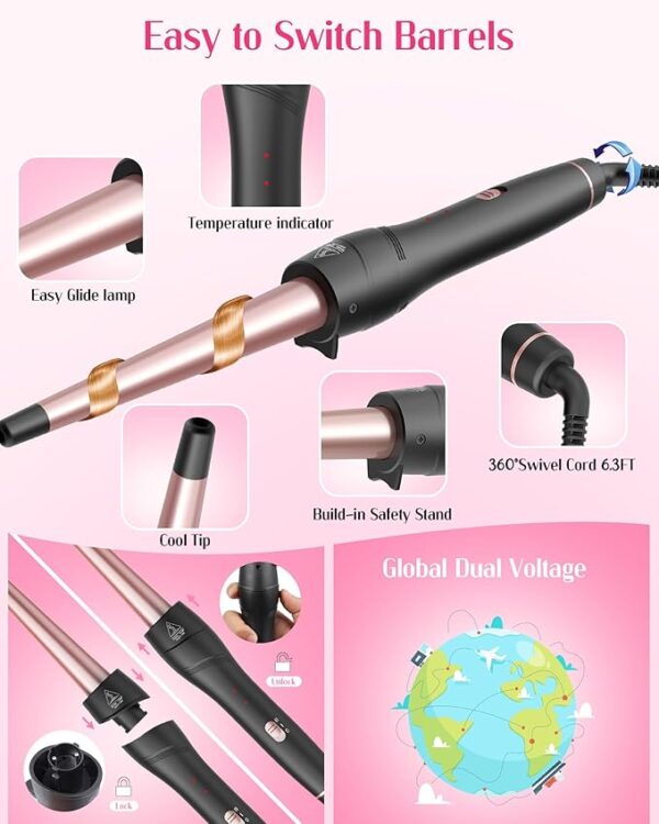 ANIEKIN 5 in 1 Curling Iron Set - Image 3