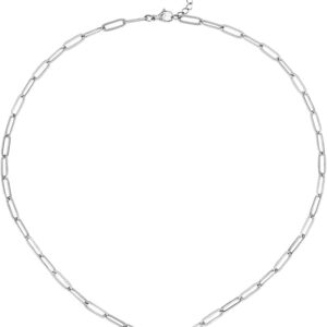Silber Halskette Paperclip Kette