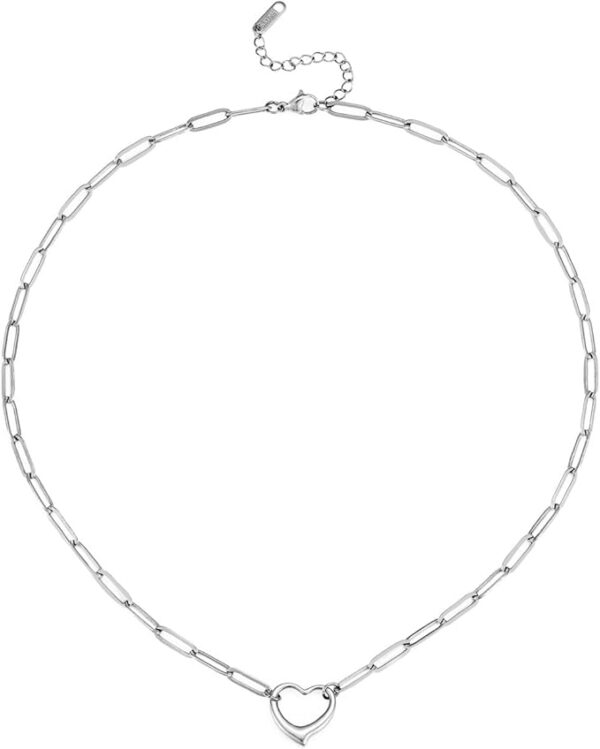 Silber Halskette Paperclip Kette