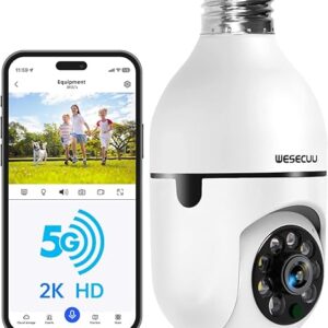 WESECUU Light Bulb Security Camera