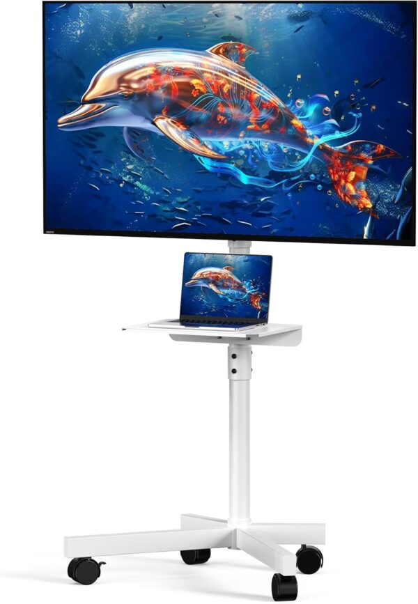 Rolling Tv Stand White