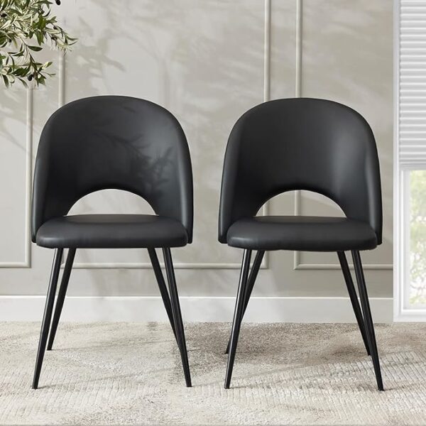 Puntogen Black Dining Chairs Set of 2
