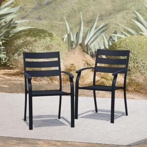 Puntogen Metal Outdoor Dining Chair Set of 2