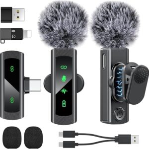 QUZAZBU USB C Wireless Lavalier Microphone