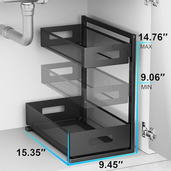 PETIZA Under Sink Organizer Pull Out Cabinet - Image 3