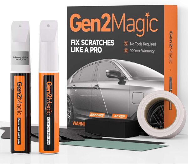 Gen2Magic Blizzard White Pearl Touch Up Paint Pen Kit