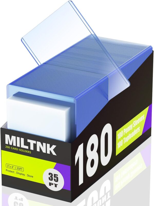 MILTNK 180 Pack Card Sleeves Toploaders,