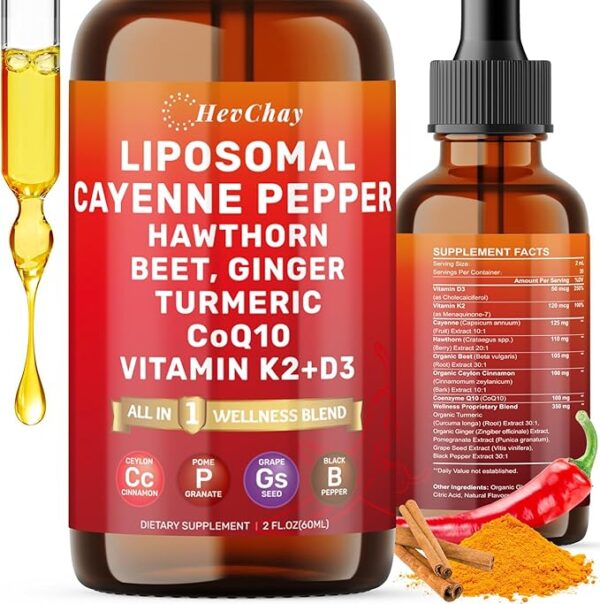 HevChay Cayenne Pepper Drops Liposomal Supplement