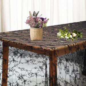 Ziweidue Black Lace Tablecloth