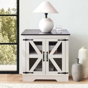 Seekverse Rustic Wood Bedside Table