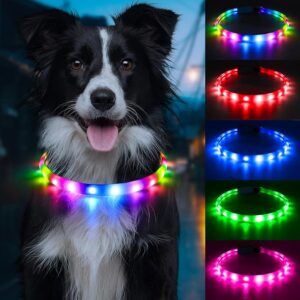 Flashseen Multicolored LED Dog Collar