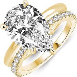 Lovelyday Pear shaped golden engagement rings