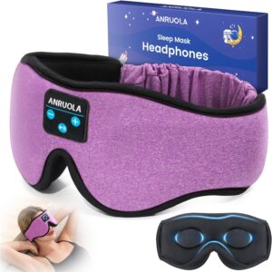 ANRUOLA 3D Contoured Sleep Mask with Bluetooth Headphones