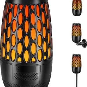 Tioneger outdoor bluetooth speakers with flame light