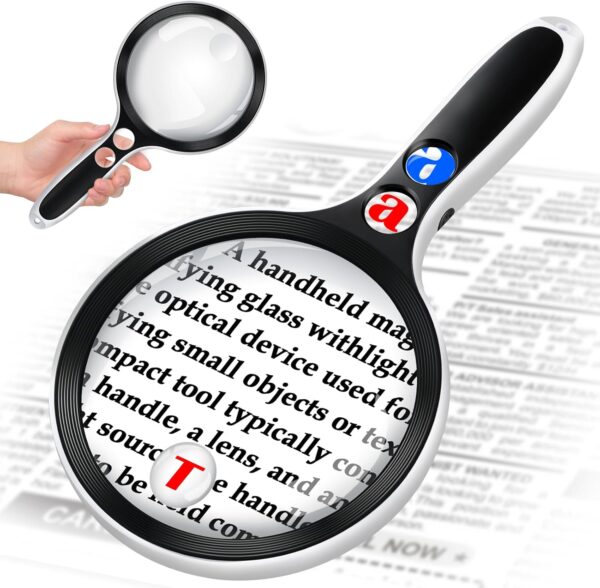 HQGZQL Large Magnifying Glass with Lights