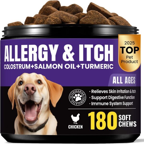 BuddyCheer Dog Allergy Skin Relief Chews for HotSpot & Dry Skin