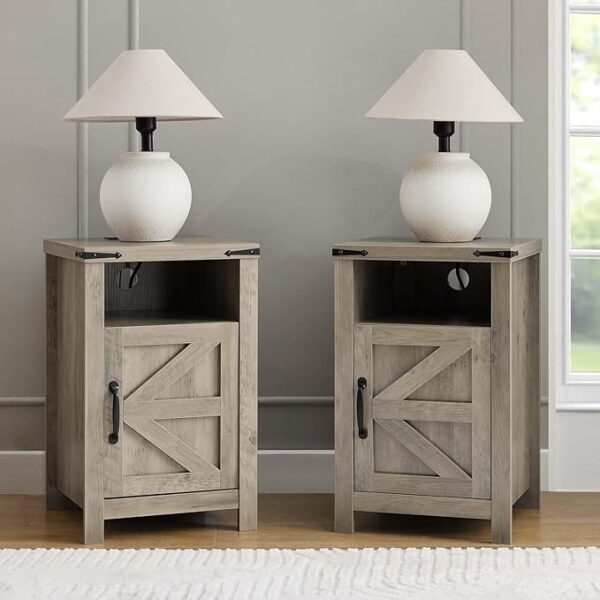 Stabrech Farmhouse Nightstand Set of 2