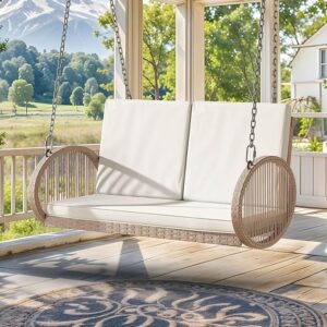 DWVO 2-Person Wicker Porch Swing