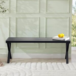 Hanamako Outdoor Metal Backless Bench