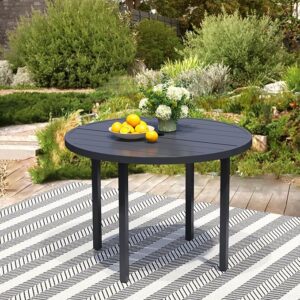 Stabrech 42″ Round Patio Table with Umbrella Hole