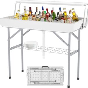 Outdoor Ice Cooler Folding Table