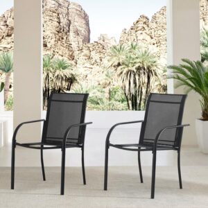 Stabrech Black Patio Dining Chairs