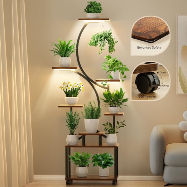 Metal Plant Stand with Grow Light
