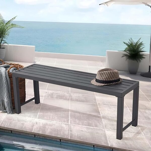 Seekverse 46" Outdoor Metal Backless Bench