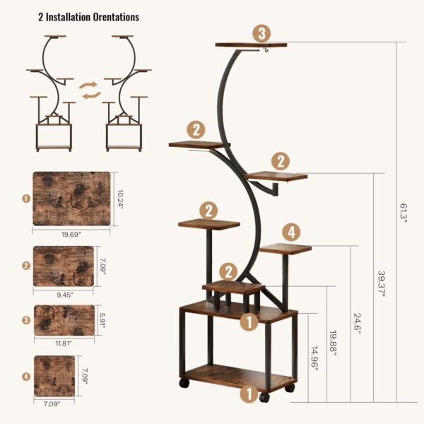 Metal Plant Stand with Grow Light - Image 4