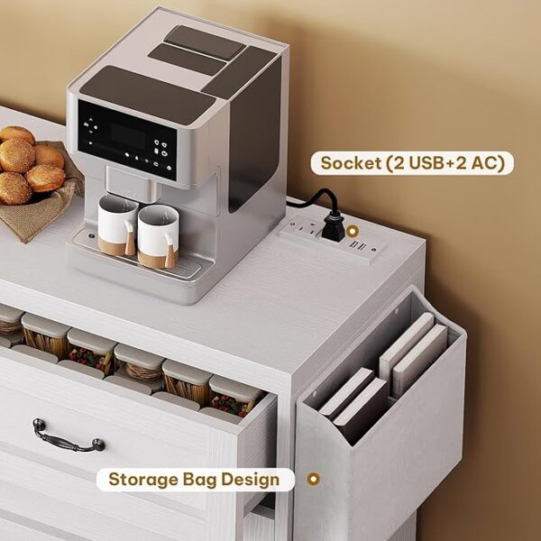 DWVO White 6 Drawer Dresser - Image 4