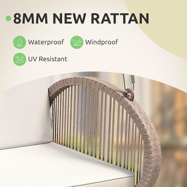 DWVO 2-Person Wicker Porch Swing - Image 4