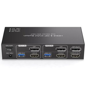 TJCXELE HDMI+Displayport KVM Switch